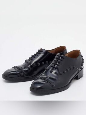 Valentino Garavani Rockstud Oxford Shoes Black Size 38 Punk Luxury Goth Academia